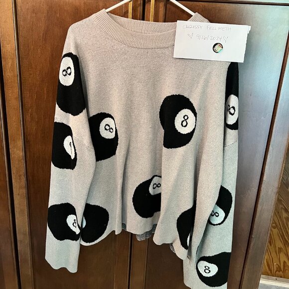 Dressed in LALA Sweaters - Dressed in LaLa Magic Eight Ball Knit Sweater Large